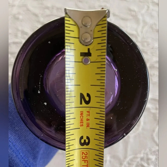 Vtg Krosno Poland Hand Blown Purple Candle Holder Or Vase Suspended Bubble - Picture 8 of 10